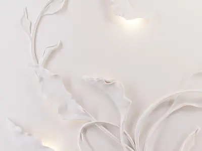 Wall Decor Panel Flowers 3D model