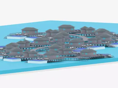 Overwater Resort Hut 3D model