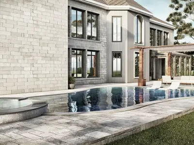 Modern Spanish Revival luxury house design 3D model