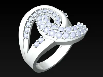 Diamond Ring - Womens Rings - N2357 3D print model