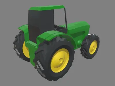 Low Poly Tractor 01 Low-poly 3D model
