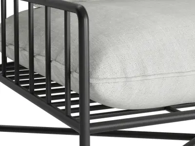 Barton Black Metal Chair 3D model