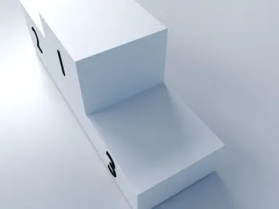 Podium cube with numbers 3D model