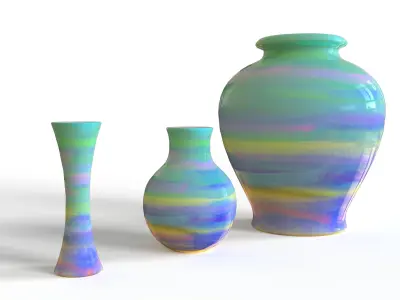 decorative vase set 1 3D model