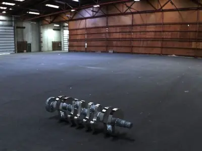 Crankshaft metal on table Free 3D model