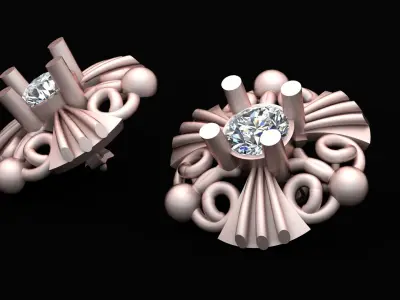 KENNETH GOLD EARRING 3D PRINTABLE MODEL  3D print model