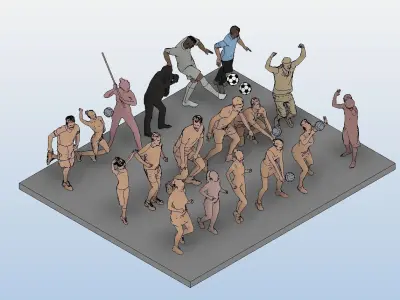 REVIT SPORTY PEOPLE GENTE HACIENDO DEPORTE REVIT 3D model