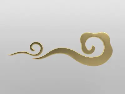 China Type Decoration Cloud v2 003 Low-poly 3D model