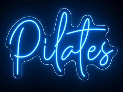 Pilates Neon Sign 3D model