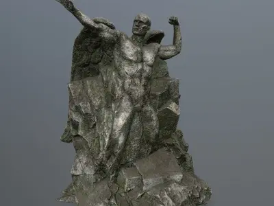 Man statue 1 Low-poly 3D model buy