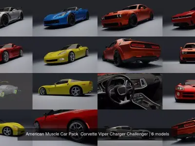 American Muscle Car Pack  Corvette Viper Charger Challenger