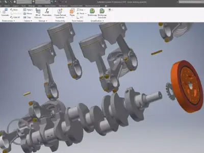 V8 Engine Crankshaft 3D Model  3D model