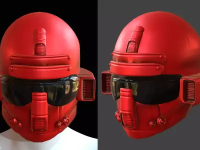 Helmet plastic mask ball shaped Low-poly 3D model Low-poly 3D model