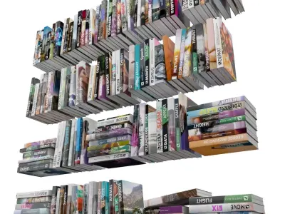 Books 150 pieces 1-1-1 Low-poly 3D model