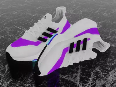 ADIDAS ULTRA BOOST 2021 - PURPLE 3D SHOES Low-poly 3D model