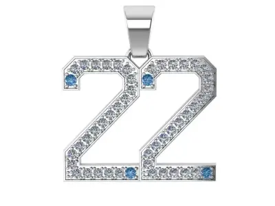 22 Number Diamond Pendant 1325 3D print model