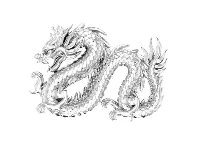 Chinese Dragon Pendant High Detail Jewelry Design  429 3D print model