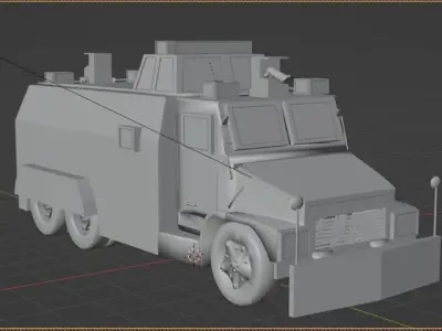 Anti-riot police truck colombian Low-poly 3D model