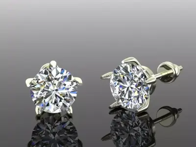 Women Diamond Earrings 3D print model 23