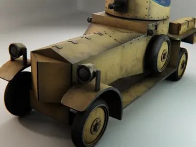 Rolls Royce Armoured Car Low-poly 3D model