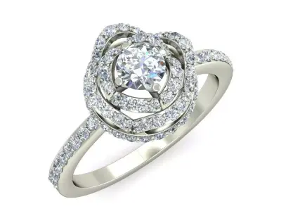 white gold engagement ring Free 3D print model