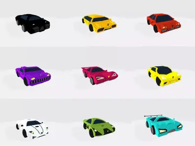 Voxel Racing Car Low-poly 3D model