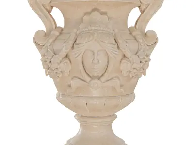 Decorative Stone Urn 3D Model - Ornate Classical Vase 3D model