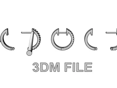 Round Earring Diamond Hoops  3D print model