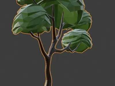 Low Poly Tree 3D model in polygons Free low-poly 3D model