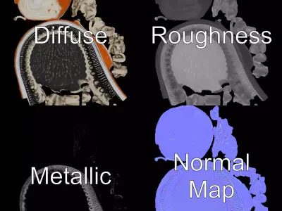 Vintage Cameo Brooch model pack Low-poly 3D model