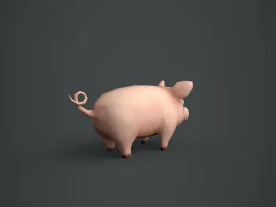 Pig Stylized Low-poly 3D model