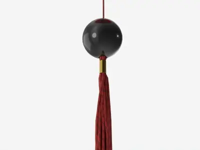 Oriental Traditional Hanging Silk Lantern 02 3D model