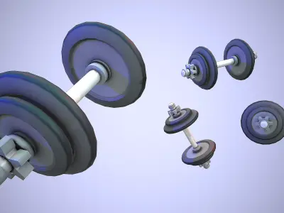 DUMBBELLS CARTOON STYLIZED  Low-poly 3D model