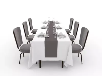 Banquet Table and Chair 149 3D model