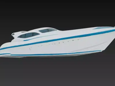 Modern Sport Motor Yacht Express Cruiser 3D Model 3D print model