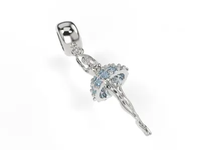 Ballet Dancer Charm with gems 3D print model