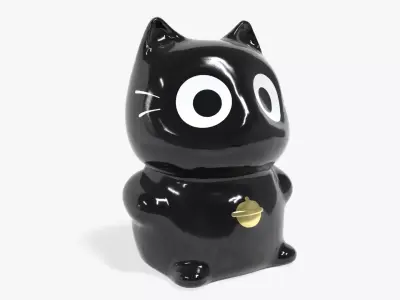 Lucky fortune cat Low-poly 3D model