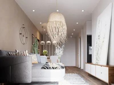 Living interior scene 3D model 3D model