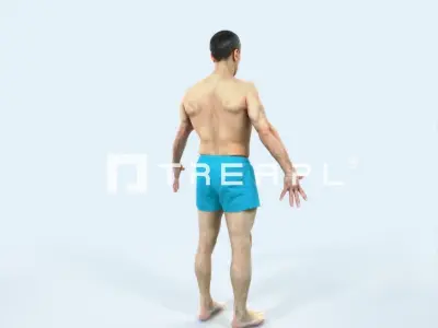 Fortitude J Animated Rigged Beach Sports Man Low-poly 3D model