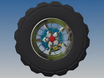 Monster Wheel and Disk brake 3D Modeling  3D print model