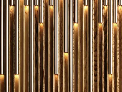 Wooden led panels 2 3D model