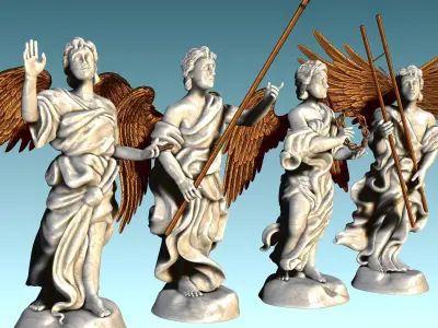 The Four Angels - CNC Router Carving 3D print model
