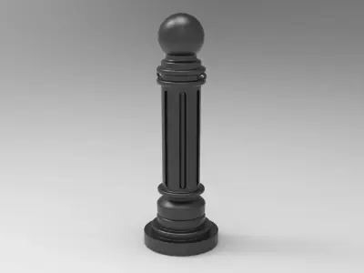 Decorative Steel Bollard Post 3D model