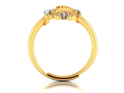 Ring 3D print model gold with diamonds and rubies 3D print model