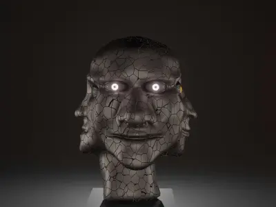 Faces Oracle Art Sculpture Free low-poly 3D model
