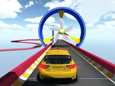 Car stunt track Low-poly 3D model