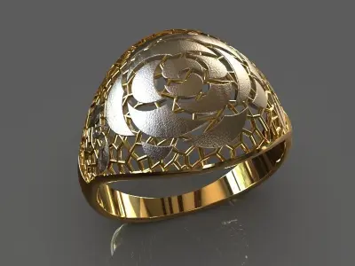 Floral ring 3D print model