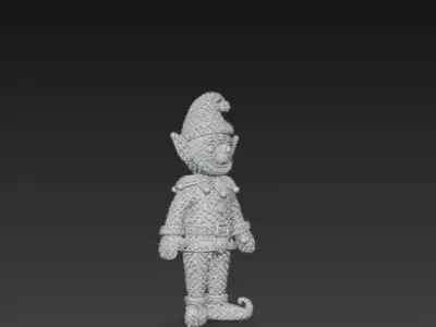 3D Christmas Elf Model Festive Holiday Character 3D print model
