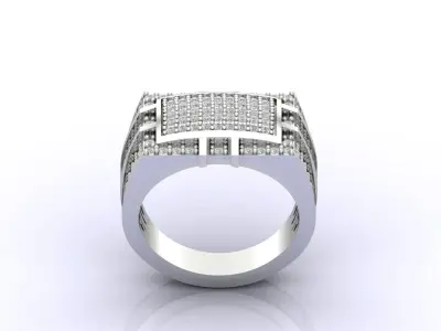 Print Ready STL 3DM  Gents Rings Diamond Men Ring  3D print model 109