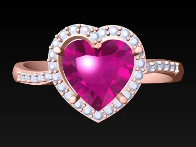 Heart Ring - Womens Rings - N182110 3D print model